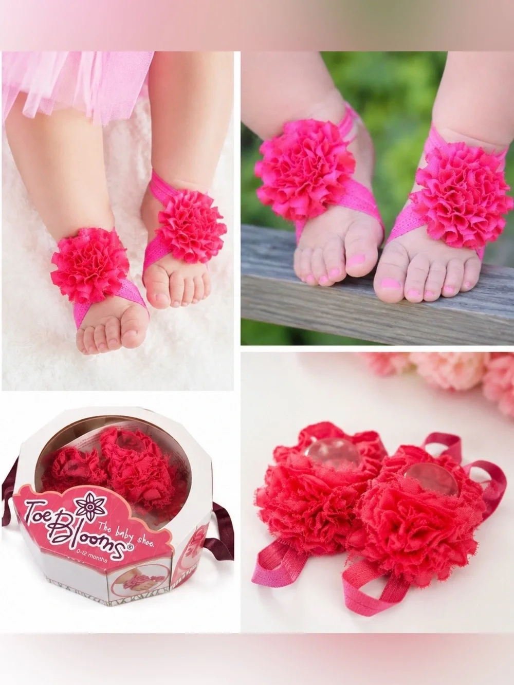 Baby/Toddler Floral Strap Sandals - Hot Pink